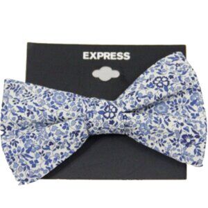 Express Mens Bow Tie NEW Liberty Print Fabric Blue Floral prom wedding